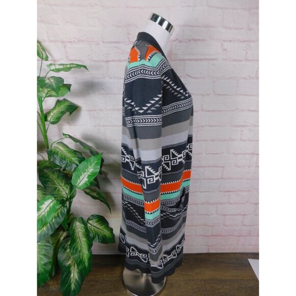 Billabong Knit Cardigan Boho Aztec Southwestern Open Front M - Picture 6 of 9